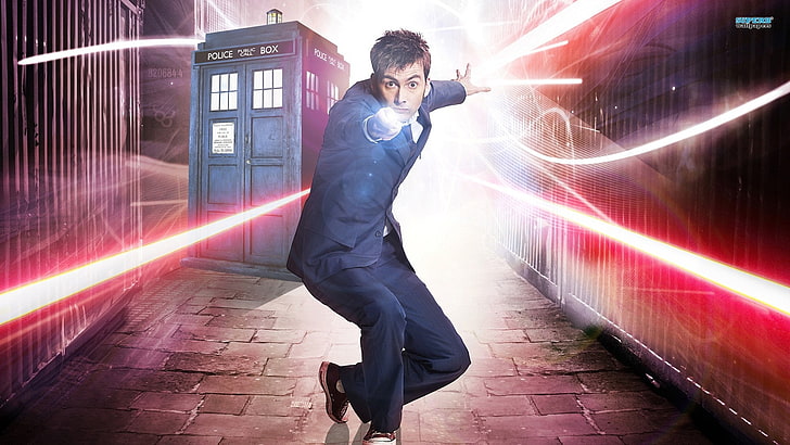 Doctor Who, The Doctor, TARDIS, David Tennant, Tenth Doctor, HD wallpaper