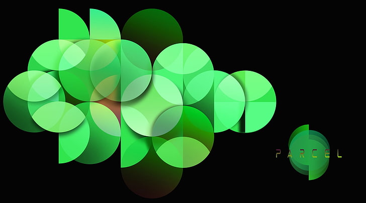 geometry, circle, illuminated, green color, night, no people, HD wallpaper