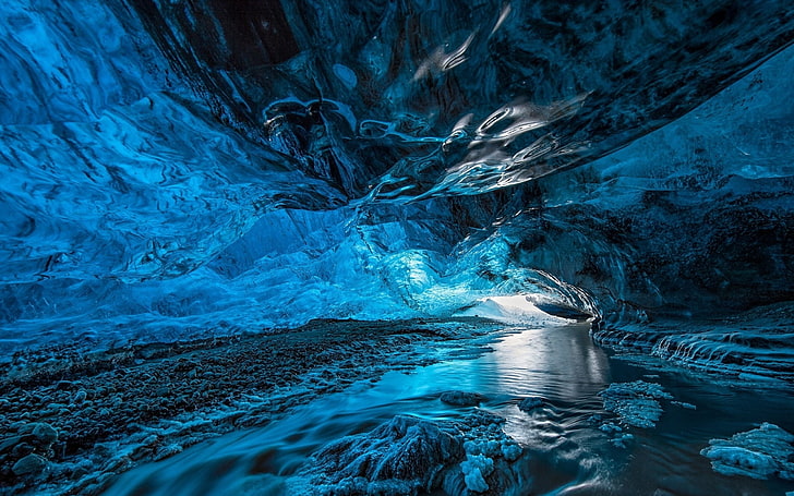 cave, ice, water, winter, Nature, beauty in nature, glacier