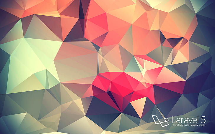 programming, colorful, code, PHP, simple, low poly, Laravel, HD wallpaper