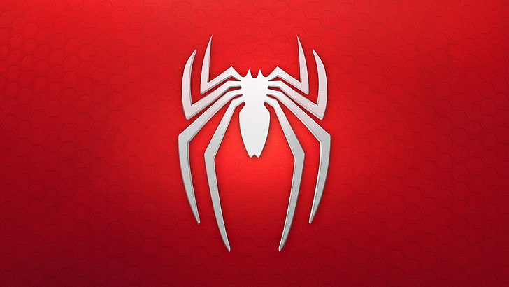 spiderman, movies, super heroes, logo, red, 4k, indoors, candy cane, HD wallpaper