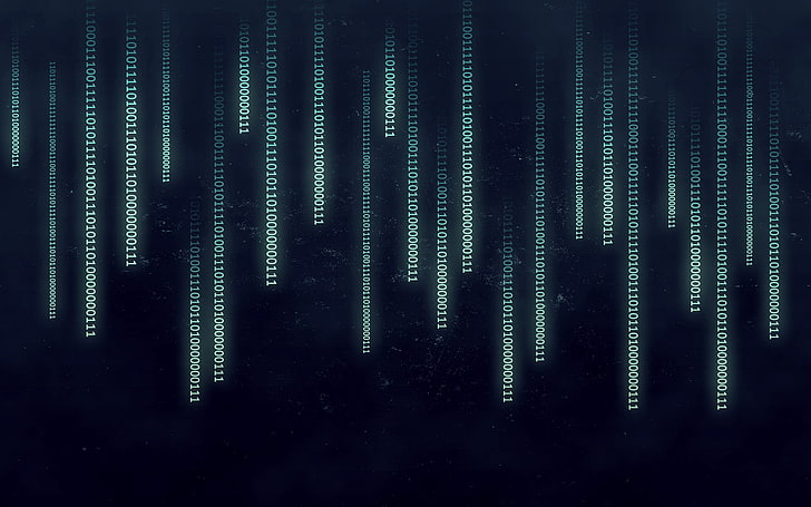 black background with binary text overlay, untitled, The Matrix, HD wallpaper