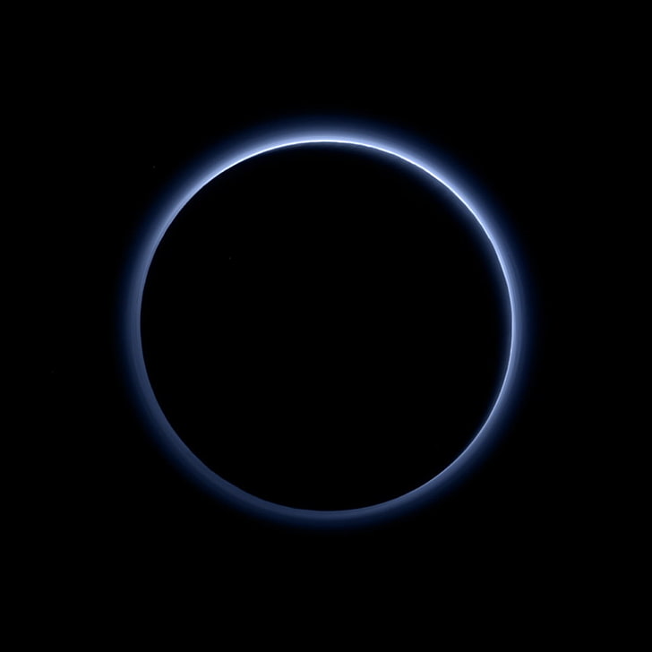 round white ring, Pluto, Solar System, astronomy, space, atmosphere