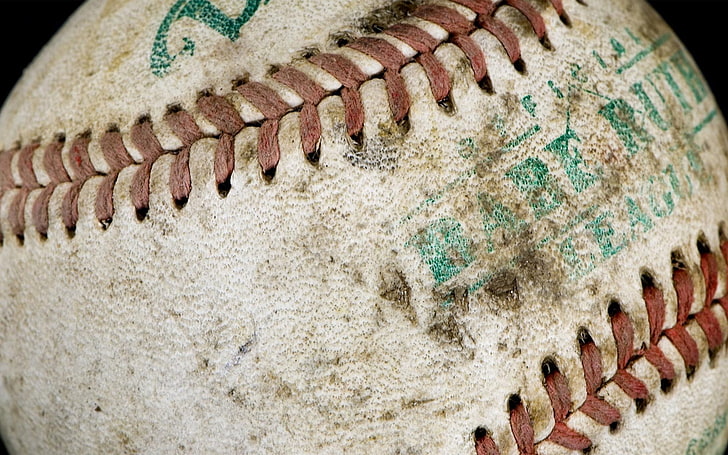 white and brown baseball, seam, sport, thread, threadbare, baseball - Ball, HD wallpaper