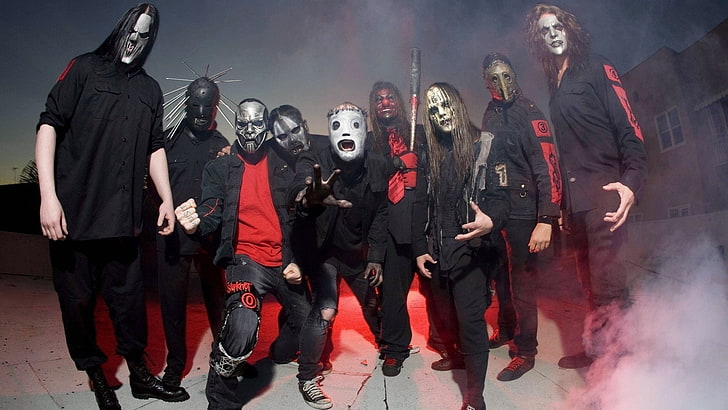 Slipknot, music, metal band, group of people, men, full length, HD wallpaper