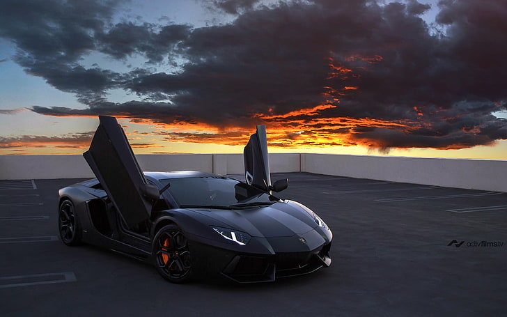 black Lambhorgini Gallardo, car, Lamborghini, Lamborghini Aventador