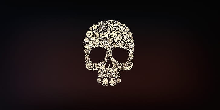 Minimalism, Skull, Style, Background, Calavera, Day of the Dead, HD wallpaper