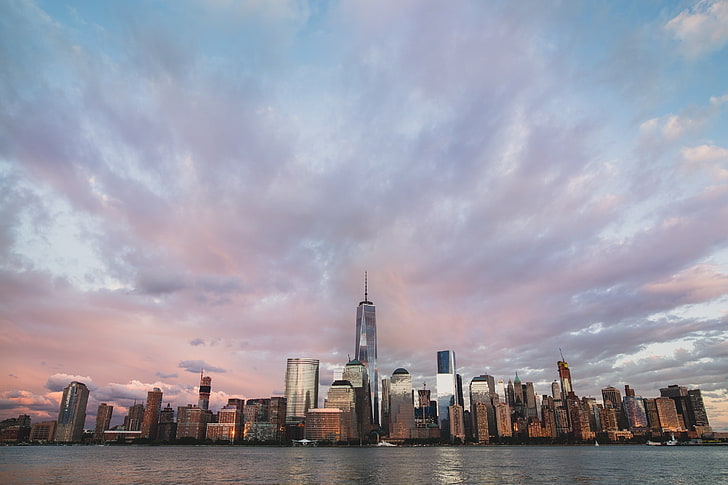 New York City, dom Tower, skyline, skyscraper, cityscape, One World Trade Center, HD wallpaper