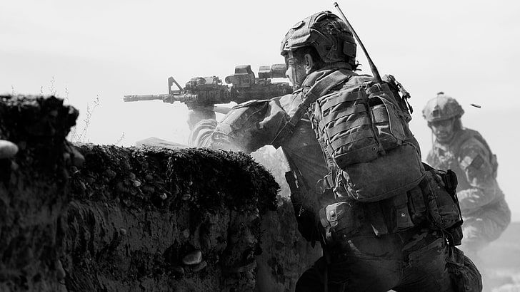 black assault rifle, military, soldier, Australian Army, special forces, HD wallpaper