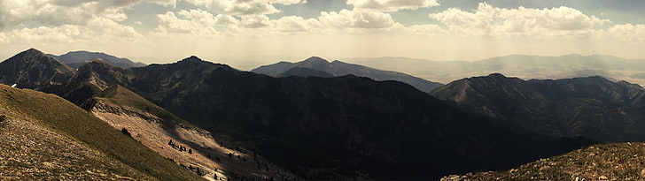 mountains, landscape, dual monitors, Utah, mountain range, sky, HD wallpaper