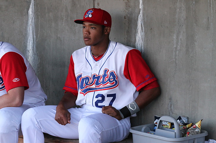 addison russell, sport, sitting, people, young adult, young men