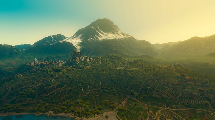 mountain wallpaper, The Witcher 3: Wild Hunt, screen shot, video games