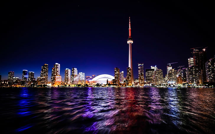Toronto Nightscape, 4k pics, ultra hd walls