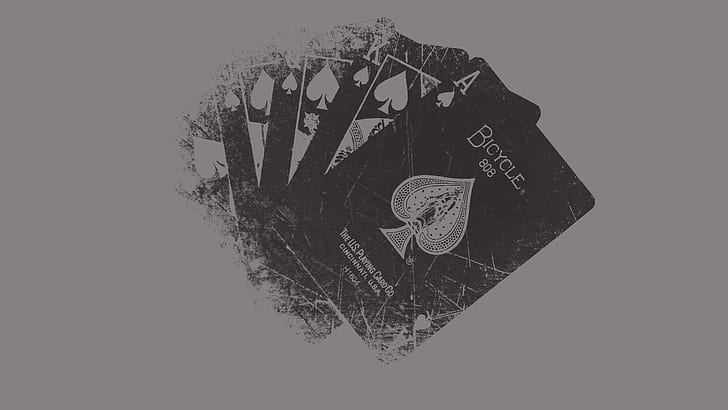 four Ace of Spade cards, aces, playing cards, heart shape, no people, HD wallpaper