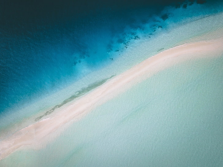 body of water, Maldives, tropical, island, beach, aerial view, HD wallpaper