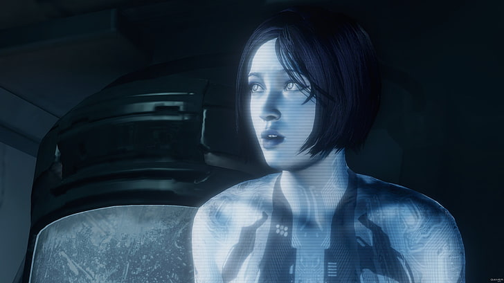 black-haired female character digital wallpaper, Halo, Cortana