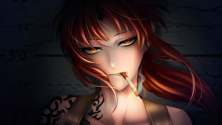 Hd Wallpaper Anime Black Lagoon Revy Front View Portrait Young Adult Wallpaper Flare