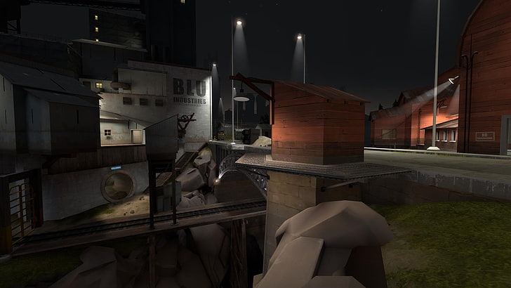 Team Fortress 2, map, night, architecture, built structure, HD wallpaper