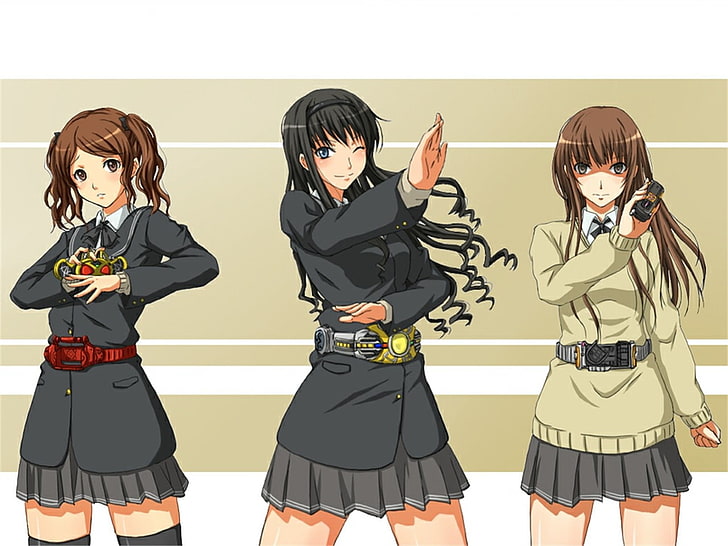 Amagami SS, anime girls, Nakata Sae, Morishima Haruka, Kamizaki Risa, HD wallpaper