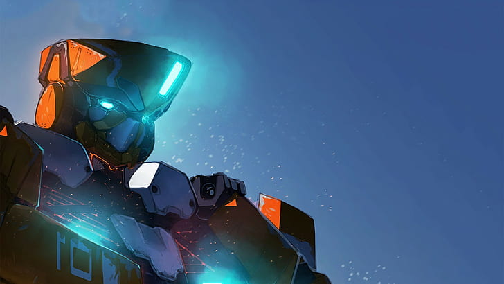 HD wallpaper: aldnoah_zero mech robot anime, blue, sky, low angle view,  night | Wallpaper Flare