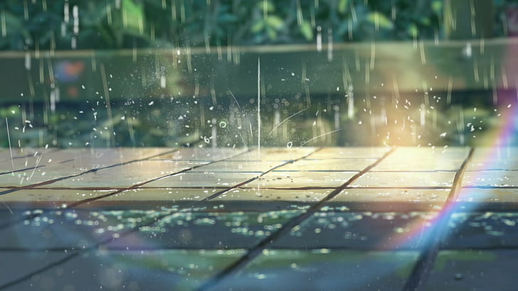 rainbows, The Garden of Words, summer, anime, sunlight, Makoto Shinkai, HD wallpaper