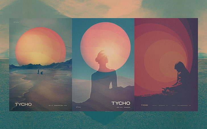 Tycho poster, artwork, Scott Hansen, graphic design, Sun, colorful