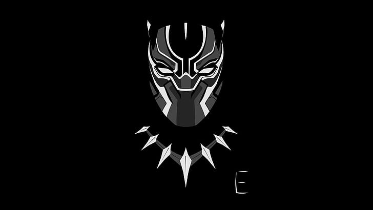 black, Black Panther, white, simple, grey, movies, Marvel Cinematic Universe, HD wallpaper