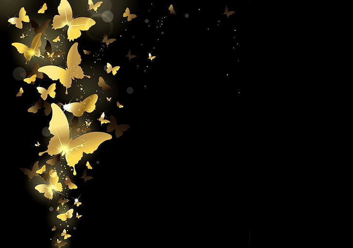 HD wallpaper: gold-color butterfly wallpaper, background, golden, design,  sparkle | Wallpaper Flare