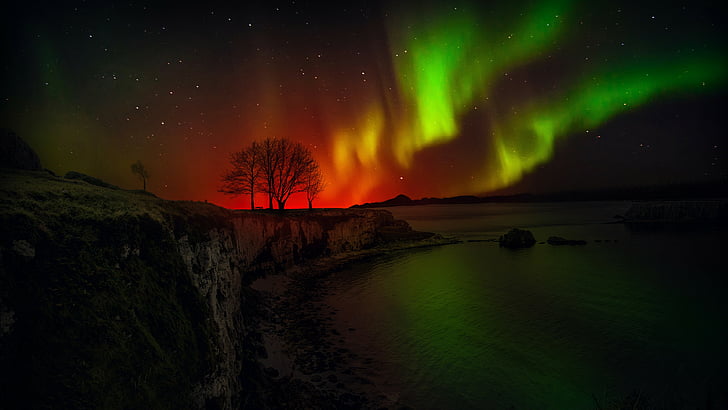 nature, aurora borealis, atmosphere, night sky, phenomenon