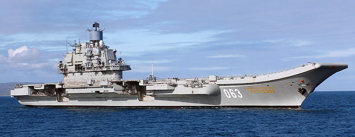 gray war ship, sea, the sky, USSR, Navy, Russia, mountains, hills, HD wallpaper