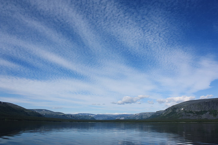 landscape, Karelia, water, sky, hills, mountain, cloud - sky
