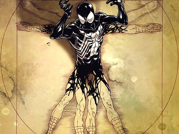 venom spiderman vitruvian man marvel comics leonardo da vinci 1280x960  Architecture Houses HD Art