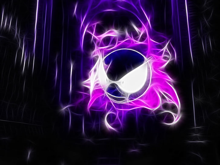 purple and white character with light flame wallpaper, Gastly