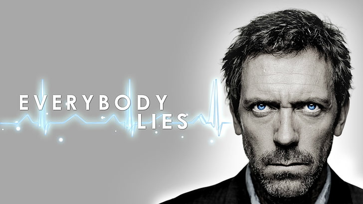 Verbody Lies poster, House, M.D., Hugh Laurie, portrait, one person, HD wallpaper