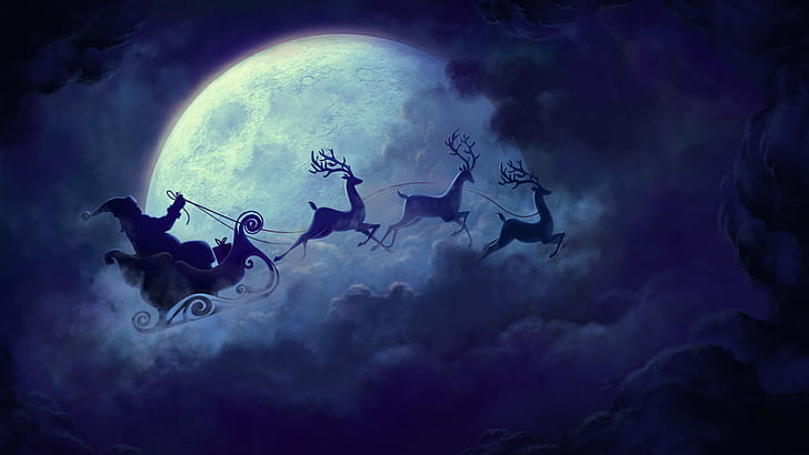 Santa Claus clip art, Christmas, reindeer, halloween, spooky, HD wallpaper