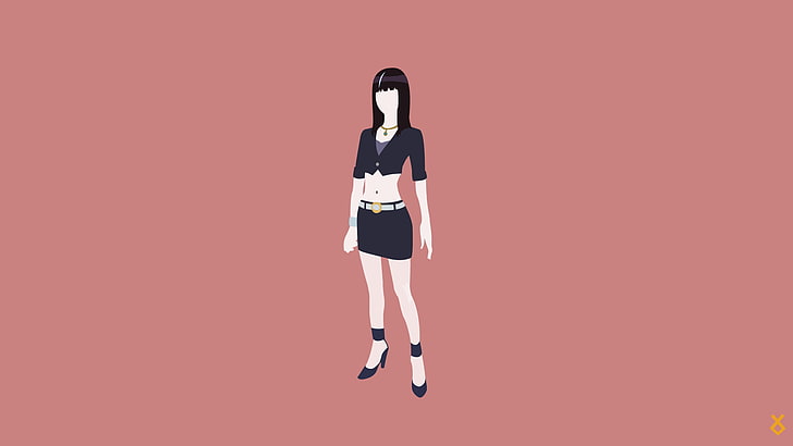 HD wallpaper: woman wearing purple top and skirt minimalist art, anime,  anime vectors | Wallpaper Flare