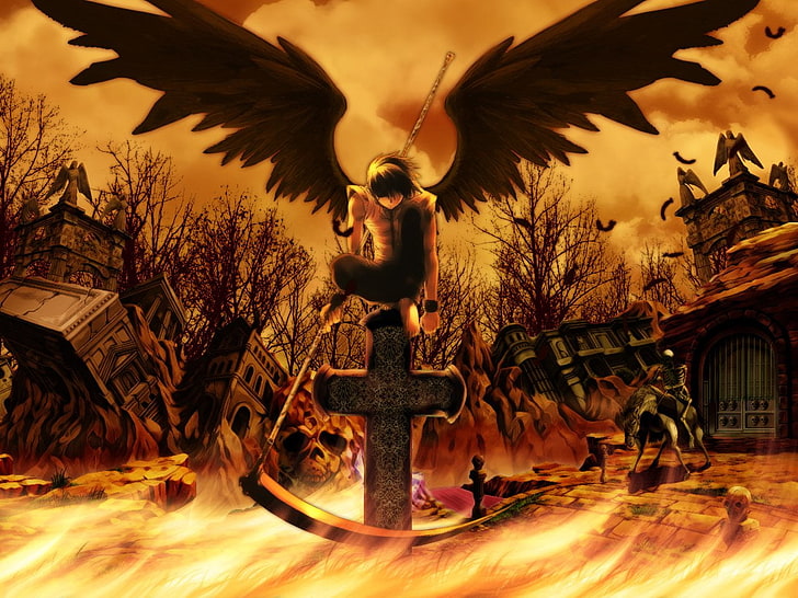 HD wallpaper: Grim Reaper anime-themed illustration, Death Note, Angel,  Black | Wallpaper Flare