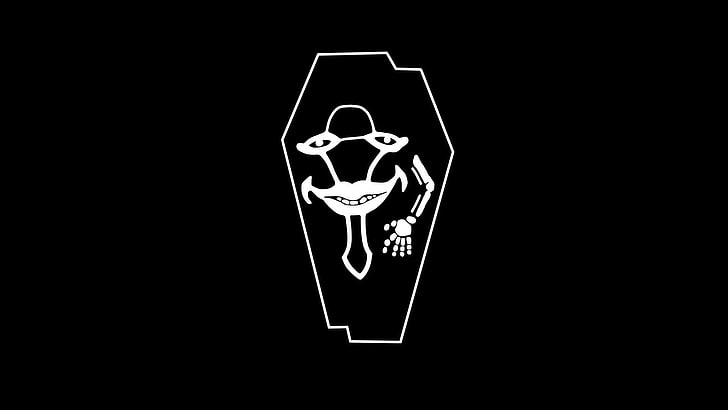 laughing coffin logo, anime, Sword Art Online, black background