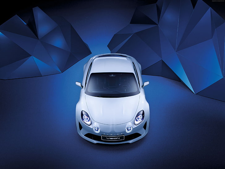 white, Renault Alpine Vision, sport car, Geneva Auto Show 2016, HD wallpaper