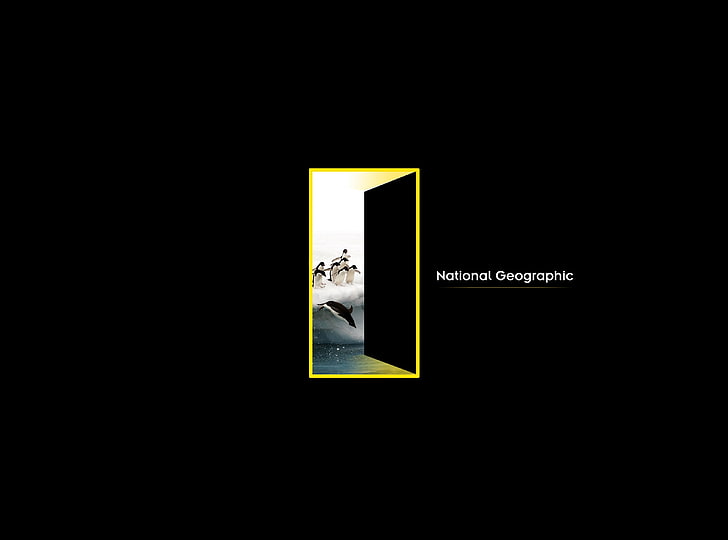 NATİONAL, National Geographic logo, Aero, Black, copy space, HD wallpaper