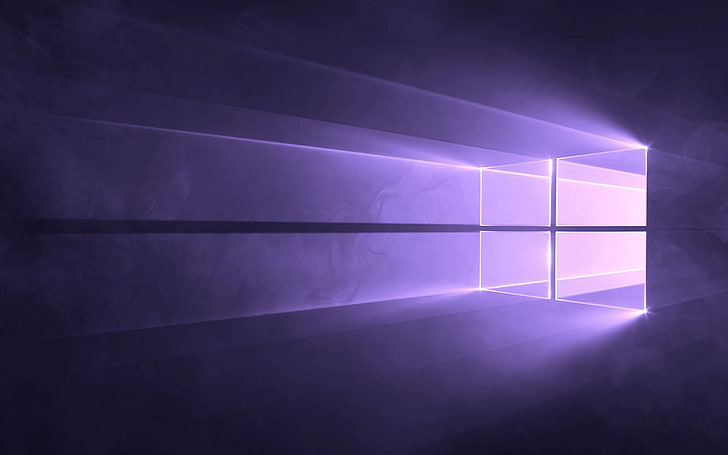 Windows 10, Microsoft Windows, operating system, logo, purple HD wallpaper
