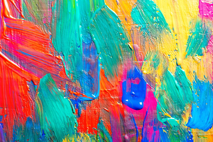 Hd Wallpaper Teal And Multicolored Painting Colors Texture Strokes Acrylic Flare - How To Paint Texture Wallpaper