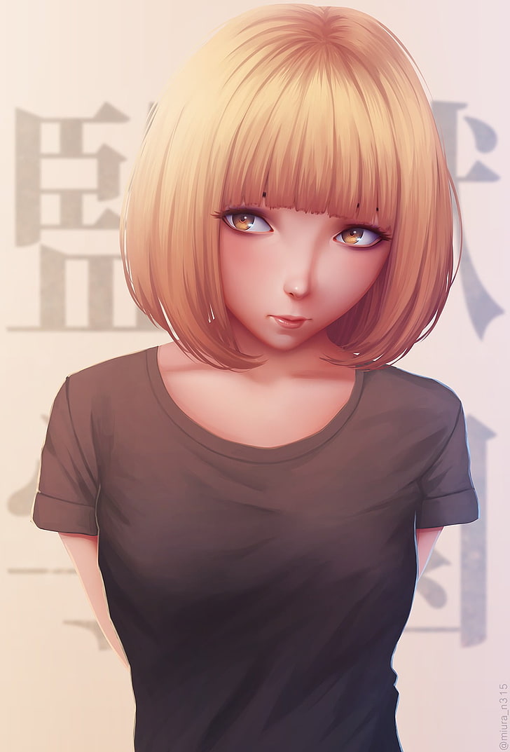 woman wearing gray crew-neck shirt anime, Prison School, anime girls