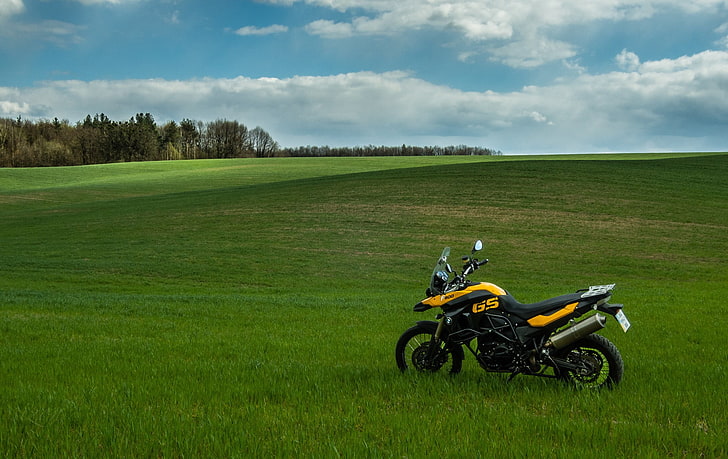 motorcycle, BMW F800GS, nature, grass, transportation, green color