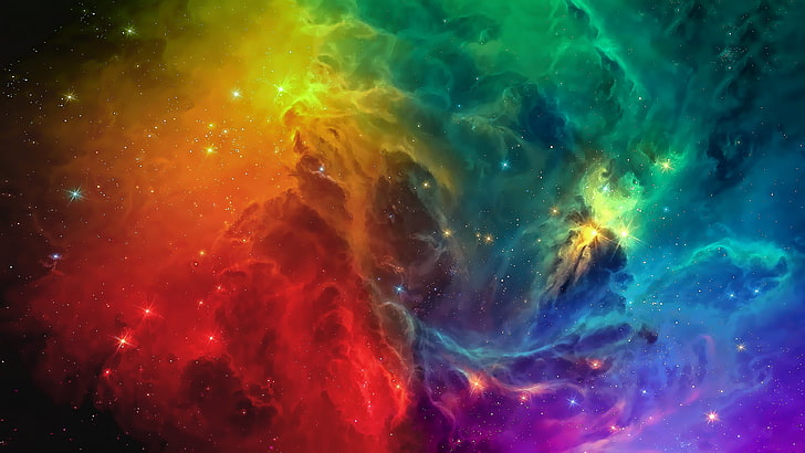 multicolored galaxy illustration, space, stars, universe, spacescapes