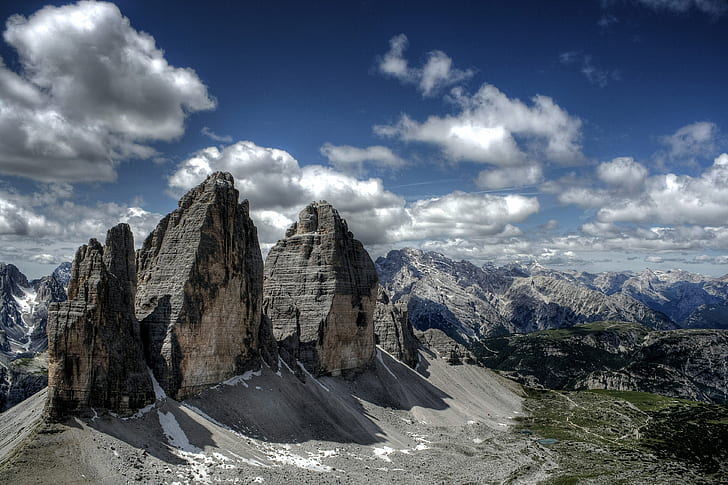 gray rock formation during daytime, Drei Zinnen, Dolomiten, Dolomites, HD wallpaper