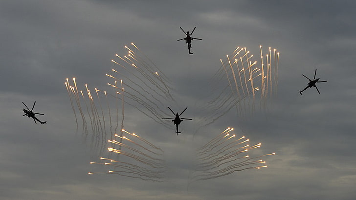 Berkuts, helicopters, Mi-28, Mil Mi-28, flying, air vehicle, HD wallpaper