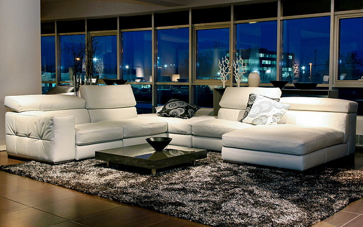 indoors, interior design, couch, carpets, cushions, window