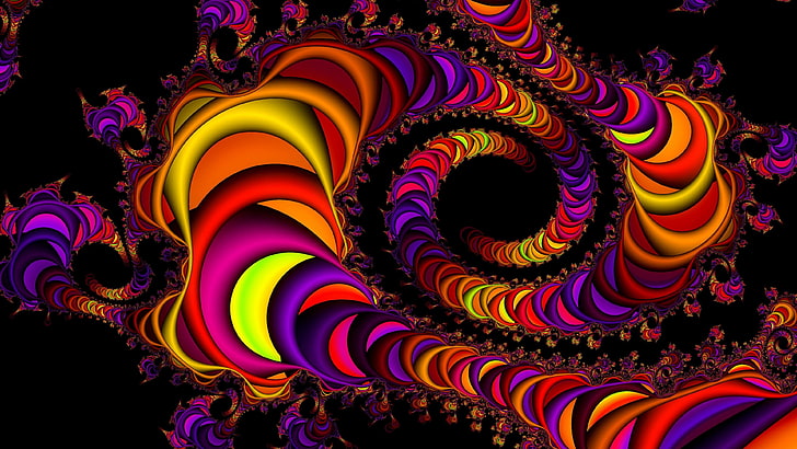 fractal art, digital art, psychedelic art, colorful, graphic design, HD wallpaper