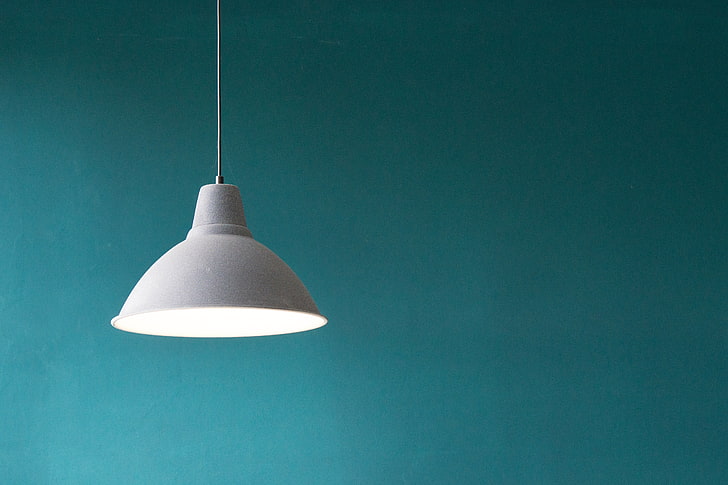 white pendant lamp, minimalism, simple background, silhouette, HD wallpaper